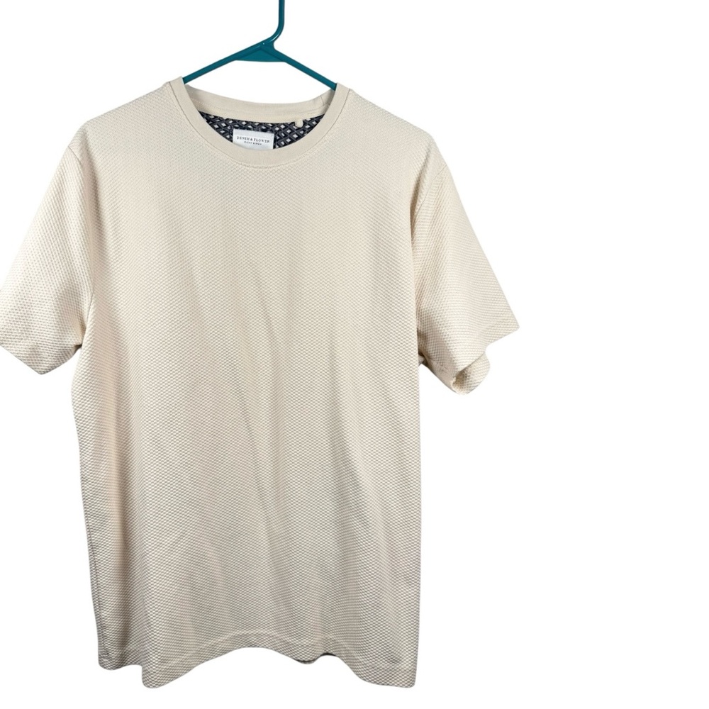 Classic Cream Textured Men's T-Shirt